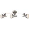 Brilo Applique faretto orientabile Soft nichel satinato E14 3 spot