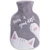 Bncxdc Borsa dell'acqua calda, 350 ml borsa dell'acqua calda, mini borsa dell'acqua in gomma resistente con copertura in panno rimovibile, forte sigillatura, per tenere al caldo mani, collo, schiena
