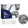 CureTape Toppe - Feestyle Libre 3 cerotti - Dexcom G7 cerotti di fissaggio impermeabili - 25 pezzi - Ø 65 mm - Zebra