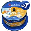 VERBATIM 43533 DVD-R Printable No ID Brand 4,7GB 16x cake AZO - 50x20 pz