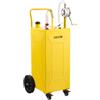 VEVOR Serbatoio Mobile per Carburante 113,6 L in Acciaio al Carbonio Giallo, Carrello per Carburante con Pompa Manuale e 4 Ruote, per Benzina e Diesel, adatto per Auto, Tosaerba, ATV, Barche e Moto