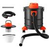 VEVOR Aspiracenere 20L 1200W con Ruote Aspiratore per Camino Stufa Pellet, Aspiratore per Camino con Corpo in Acciaio, Filtrazione a Doppio Stadio e Tubo da 1,2m, per Stufa a Legna, Nero e Arancione