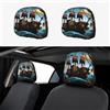 PHAYAH Set di 2 copri poggiatesta con nave pirata in stile cartone animato, accessori per poggiatesta auto, universali, adatti per auto/camion