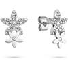 Tamaris Orecchini da donna in acciaio inox con motivo floreale | Impermeabile, delicato sulla pelle, 1,6 cm, zirconi scintillanti