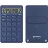 DONAU Calcolatrice tascabile DONAU TECH, 12 cifre, 8,4 x 13,7 x 1,5 cm, blu scuro, doppia alimentazione solare/a batteria, 1 pezzo, calcolatrice da tavolo