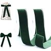 Duoleimi Nastro di Velluto Verde, 25 mm x 18 m Nastro Regalo Morbido e Lussuoso Verde per Confezioni Regalo, Bouquet da Sposa, Decorazioni per Matrimoni