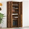 Plumbpyr Scarpiera in legno anticato, 80 x 39 x 178 cm, con 5 ripiani, scarpiera per corridoio, corridoio, spazio per scarpe e stivali