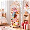 Cepolawa Porta Peluche Verticale Salvaspazio,Scaffale Porta Pupazzi in Legno per Cameretta Bambini e Bambine, Organizer Contenitore per Peluche e Giochi(146 x 47 x 325cm)