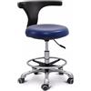 Generic Sedia dentista sgabello medico sgabello assistente dentale sgabello，C3 | Seggiolino alto lavoro, seduta schienale ergonomici, regolabile altezza da 45 a 59 cm, poggiapiedi metallo cromato