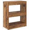 KGFHERENB Libreria con 2 ripiani, effetto legno anticato, 60 x 30 x 72 cm | Scaffale compatto effetto legno vintage per soggiorno, camera da letto e ufficio in casa con molto spazio.