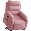 vidaXL Poltrona Alzapersona Reclinabile Rosa in Velluto