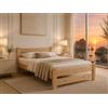 Best For Home - Letto in legno massello | letto futon | struttura in legno naturale | letto a soppalco 100% legno naturale | letto testiera | letto con rete a doghe e testiera | letto per anziani |