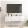 Generico Mobili Porta TV Pensili 2pz Bianchi 60x30x30 cm,Bianco,20kg,804509
