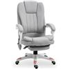 Vinsetto Poltrona Massaggiante, Sedia Ufficio, Sedia Gaming, Poliestere, Schiuma, Nylon, Grigio, 66 x 63 x 107-115 cm