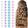 Psiokimi 40 Pezzi Mini Fermagli per Capelli a Forma di Fiore, Mini Fermaglio per Capelli con Fiori in 4 Colori, Piccoli Fermagli da Acconciatura con Strass per Donne e Vari Tipi di Chioma