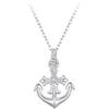 Qings Collana a Forma di Ancora in Argento Sterling 925 da Donna | Collana con Ciondolo Nautico a Croce Ancora Gioielleria di Lauree e Compleanni Regali per Amici e Famiglie