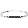 Breil, Collezione Tag and Cross, Bracciale Uomo in Acciaio e Cubic Zirconia, Pratica Chiusura a Moschettone, Idee Regalo Uomo, Lunghezza Regolabile 17-22 cm