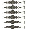 PATIKIL Maniglia a Fiore Europea 2,52x0,55, 6 Maniglie per Cassetti con Viti per Armadi Scatole di Legno Guardaroba Credenza Mobile Ferramenta, Tono Bronzo