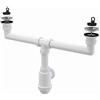 alca Sifone per lavello ruggine doppia griglia libero DN 70 Universal DN40/50 scarico scarico doppio lavabo lavello