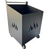 CASAMANIASHOPPING Carrello portalegna ferro battuto con fiamma 52x47x80h cm (NERO ANTRACITE)