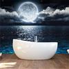 fsdgdf 3D Effetto Moderna 3D Cielo Stellato Luna Mare Vista Notturna Foto Carta Da Parati Non Tessuto Murale Bagno Soggiorno Decorazione Della Parete 150(W) X105(H) Cm