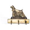Portachiavi con cocker spaniel americano, supporto in ottone per accessori per c