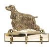 Portachiavi con cocker spaniel inglese, supporto in ottone per accessori per can
