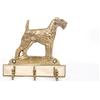 Airedale Terrier, Waterside Terrier - portachiavi con cane, supporto in ottone p