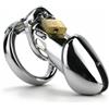 Fops Gabbia di Castità in Metallo per Uomo con Lucchetto in Ottone - Gabbia Pene 9cm con Anello Ø 5cm - Chastity Cage Ergonomico in Acciaio Inox con Apertura per Minzione e Comfort Elevato N31
