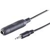 1aTTack.de 1 cavo adattatore audio da jack da 3,5 mm a jack da 6,3 mm, nero, da 0,2 m. Design robusto. Connettori stampati.