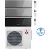 Mitsubishi Climatizzatore Condizionatore Mitsubishi Kirigamine Zen Wifi Argento + Nero Trial Split Inverter 7000 + 7000 + 9000 BTU con U.E. MXZ-3F54VF classe A+++/A++ NOVITÁ