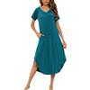 Marvmys Camicia da Notte Donna Cotone Manica Lunghe per Casa Casuale