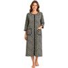 RONGTAI Camicie da notte da donna a mezza manica con cerniera camicia da notte comoda vestaglia da notte stampata alla moda con tasche