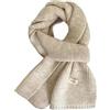 TILEZE Sciarpa Donne Sciarpe di Cashmere Lady Inverno Thicken Caldo Morbido Pashmina Scialli Wraps Femminile Colore Puro Maglia Lunga Sciarpa-Bianco Crema-18X145Cm