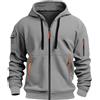 generic Felpa con cappuccio da uomo con stampa grafica e zip intera, casual, con cappuccio e cerniera intera