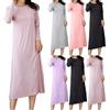 Generisch Camicia da notte da donna, a maniche lunghe, in cotone, lunghezza al ginocchio, in modal, biancheria da notte, lunghezza al ginocchio, elegante negligee con reggiseno, calda