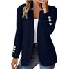 Generic Blazer da donna, elegante, con maniche a 3/4, per lavoro, casual, lavoro, ufficio, giacca blazer e blazer cardigan con tasche e bottone per le signore
