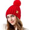 REDESS Donna Inverno Cappello a Maglia Beanie Caldo Pile Foderato con Pompom cap Spesso Slouchy Neve Maglia Cranio Ski cap