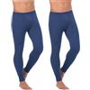 BestSale247 Mutande termiche da uomo lunghe (confezione da 2) con interno in pile caldo invernale, biancheria intima da sci in cotone
