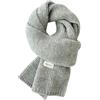 TILEZE Sciarpa Donne Sciarpe di Cashmere Lady Inverno Thicken Caldo Morbido Pashmina Scialli Wraps Femminile Colore Puro Maglia Lunga Sciarpa-Grigio-18X145Cm