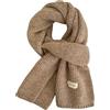 TILEZE Sciarpa Donne Sciarpe di Cashmere Lady Inverno Thicken Caldo Morbido Pashmina Scialli Wraps Femminile Colore Puro Maglia Lunga Sciarpa-Kaki-18X145Cm