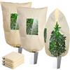 OVIANOR Tessuto Non Tessuto per Piante con Finestra Trasparente, 80×100 cm, 3 PCS | Antistrappo, Riutilizzabile, 70g/m² Protezione Invernale per Piante con Cerniera e Coulisse per Palme e Olivo