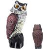 preni Gufo Spaventapasseri Rotante a 360° Grande Realistico Gufo Esca Scultura Deterrente Scultura, Respinge Uccelli e Ratti Spaventapasseri Decorazione Decorazione Protezione Giardino,Silent