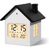 Lafocuse Sveglia Digitale da Comodino Creative LCD con Luce Notturna, USB/Batteria, Snooze, Temperatura e Calendario, Volume Regolabile, 12/24H Orologio da Tavolo per Camera da Letto, Scrivania