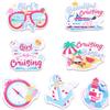 lasuroa 7pz Girls Trip Magneti Porta Crociera, Ancora Spiaggia Estiva Adesivi Magnetici Decorazioni Porta Nave Crociera Carnevale Magneti Cabina per Nautica Frigorifero Festa Decorazione