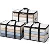 Generico 3 Pezzi Borse Trasloco 88L Contenitori Pieghevoli Trasparenti in PVC Rinforzato Vestiti Piumoni Biancheria, Maniglie Rinforzate, Doppia Cerniera in Metallo