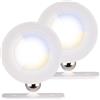 Lunartec lampada da lettura a LED: Set da 2 CCT-LED-Wall Lamp, bianco, Piedino magnetico, dimmerabile (lampada parete a batteria, faro montare orientabile)