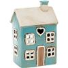 Village Pottery Porta Tealight a forma di cuore blu