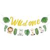Ticeyubime Bandiera Selvaggia della Giungla per Compleanno, Safari Animali Happy Birthday Banner, Decorazione a Tema Naturale per Feste di Compleanno di Bambini, Primo Compleanno e Feste di