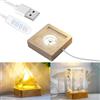 MeYuxg Base luminosa in legno, con cristalli quadrati, display ornamentale, base in legno, ricaricabile USB, per lavori di cristallo, acrilico e resina, luce a 3 colori